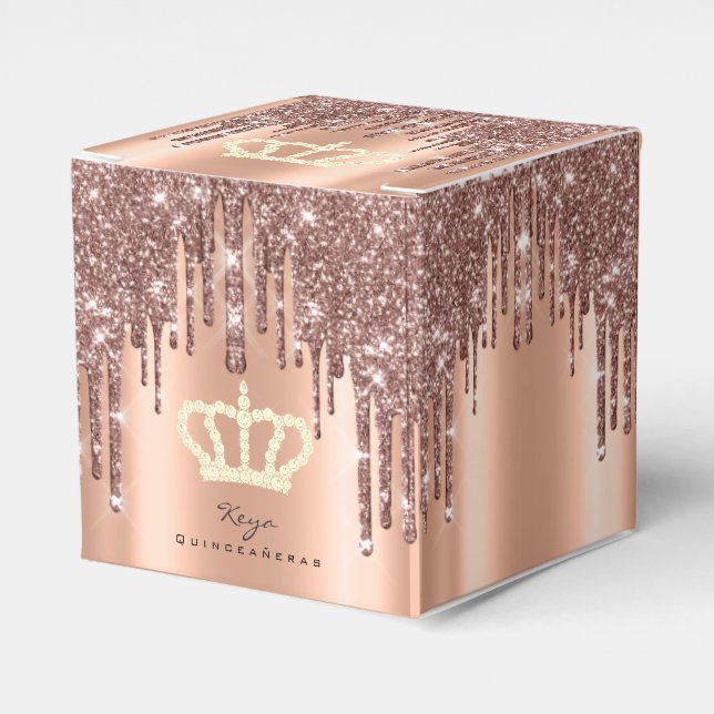 Quinceañeras Sweet 16. Bridal Rose Keya Geschenkschachtel (Vorderseite)