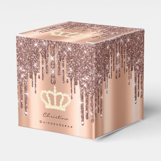 Quinceañeras Sweet 16. Bridal Rose Royal Geschenkschachtel (Vorderseite)
