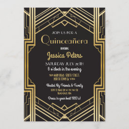 Quinceñera Birthday Party Gatsby Art Deco Einladun Einladung