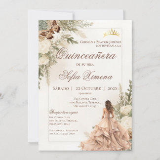 Quincenera-Einladung auf Spanisch Boho Einladung