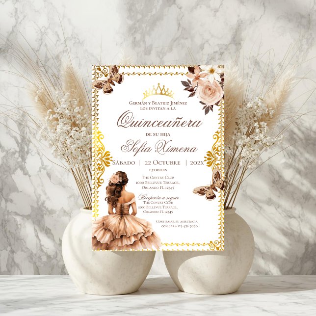 Quincenera Invitation in Spanish Boho (Créateur téléchargé)