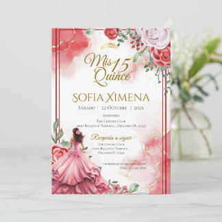 Quincenera Invitation in Spanish Boho Einladung