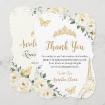 Quinceñera Ivory Floral Paris Eiffel Sweet 16