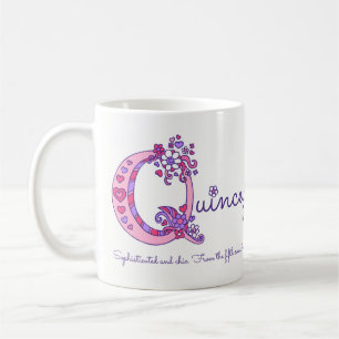 Quincey oder Q Anfangsname bedeutet rosa Tasse