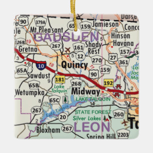Quincy Florida Karte Keramikornament