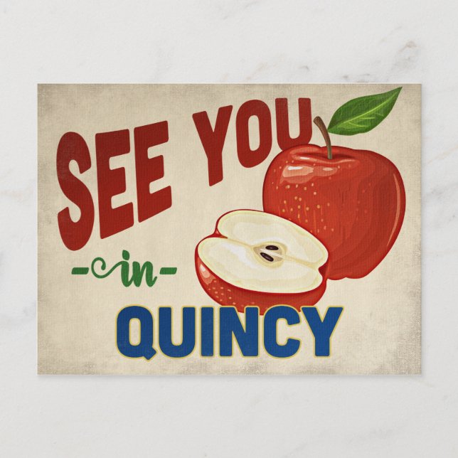 Quincy Massachusetts Apple - Vintage Travel Postkarte (Vorderseite)
