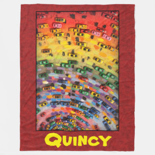 Quincy - Rot Fleecedecke