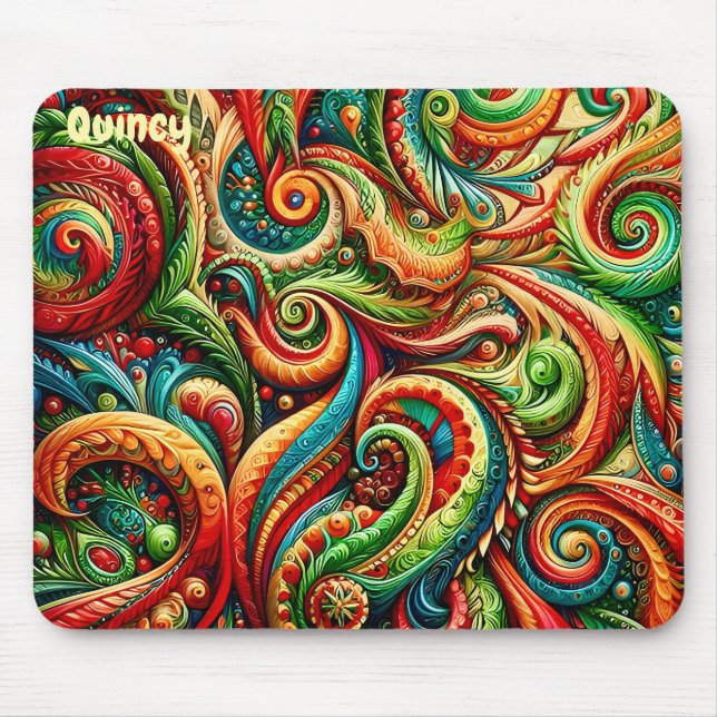 QUINCY ~ Wildes Geburtstagsmuster ~ Mousepad (Vorne)