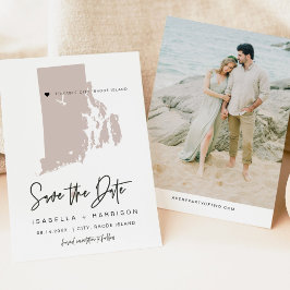 Quinn Blush Pink Rhode Island Karte Save the Date
