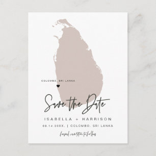 QUINN- Carte Sri Lanka Enregistrer la date *Coeur