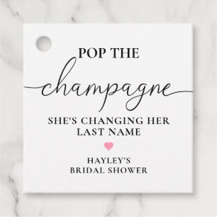 Quinn Floral Pop Champagne Brautparty Geschenkanhänger