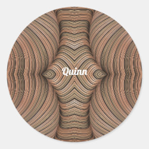 QUINN ~ Hübsche Shades braunen Fraktals ~ Runder Aufkleber