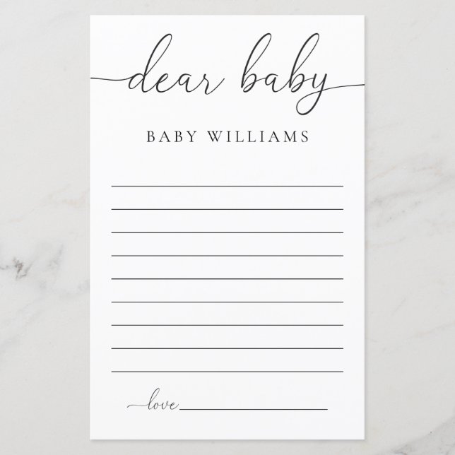 Quinn Minimal Dear Baby Game (Vorderseite)