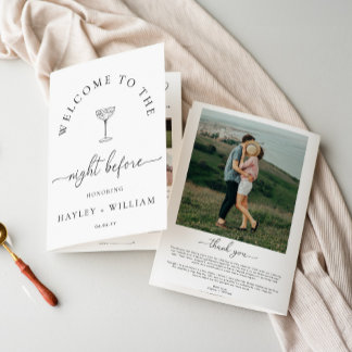 Quinn Script Hochzeitsprobe-Abendessen-Spiel Heft Flyer