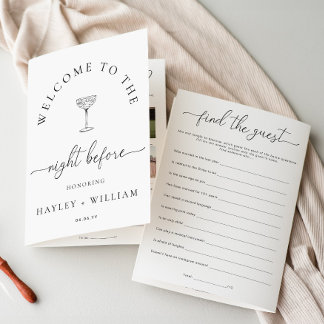 Quinn Script Hochzeitsprobe-Abendessen-Spiel Heft Flyer