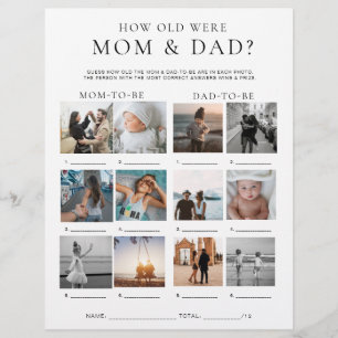Quinn Wie alt waren Mama und Papa Foto-Spiel Flyer