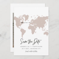 QUINN World Map Reiseziel Save the Date