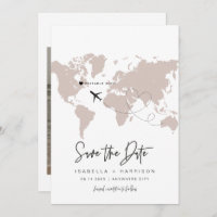QUINN World Map Reiseziel Save the Date