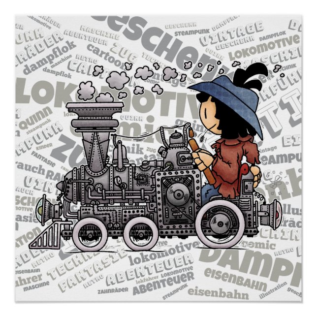 Quinns Dampf-Lokomotive Poster (Vorderseite)