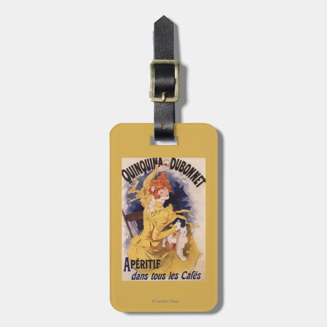 Quinquina Dubonnet Aperitif-förderndes Plakat Gepäckanhänger (Vorderseite vertikal)