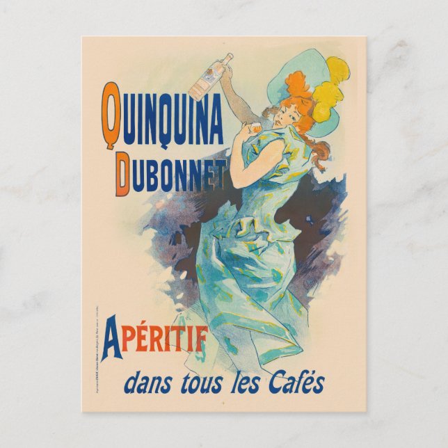 Quinquina Dubonnet Apéritif Vintage Poster 1895 Postkarte (Vorderseite)