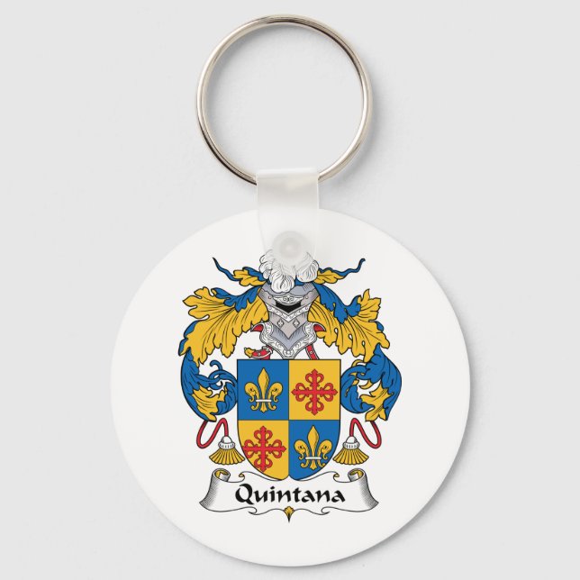 Quintana Familienwappen Schlüsselanhänger (Vorderseite)