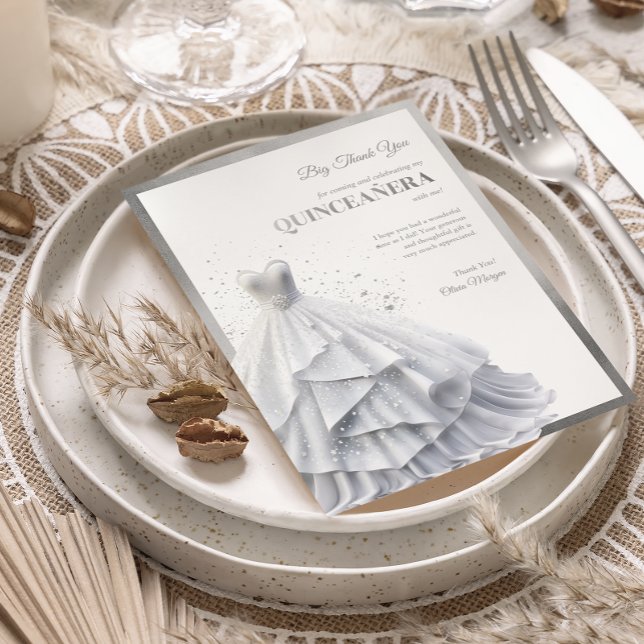 Quintencera Glam Red Dress Dankeskarte (Von Creator hochgeladen)