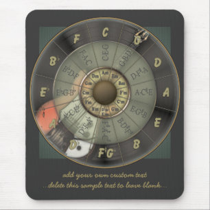 Quintenzirkel - Vintage Gitarre personalisiert Mousepad