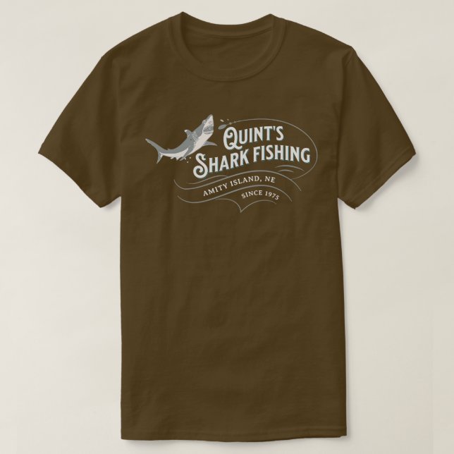 Quints Fishing Amity Island NE seit 1975 T-Shirt (Design vorne)
