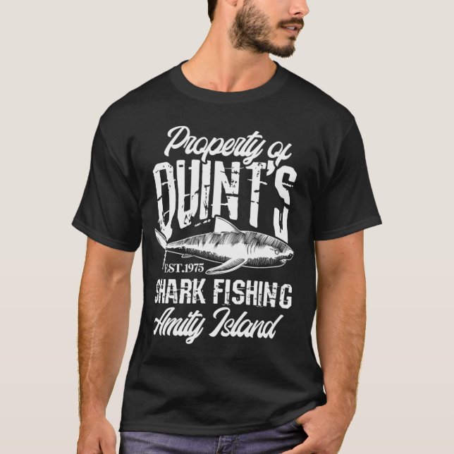 Quint's Shark Fishing Amity Island 1975 T-Shirt (Vorderseite)