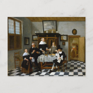 Quiringh Gerritsz van Brekelenkam Family Group Postkarte