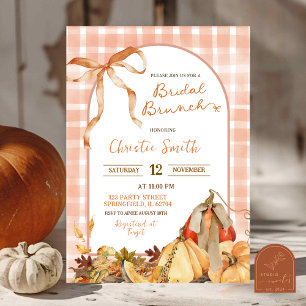 Quirk Gingham Kariert Bow Pumpkin Bridal Brunch Einladung