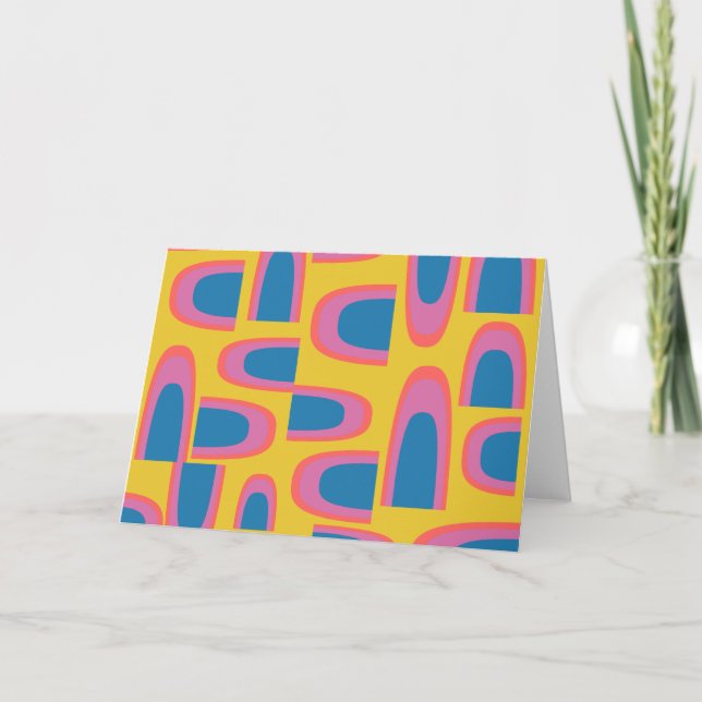 Quirky Abstrakte geometrische Formen in leuchtende Karte (Vorderseite)