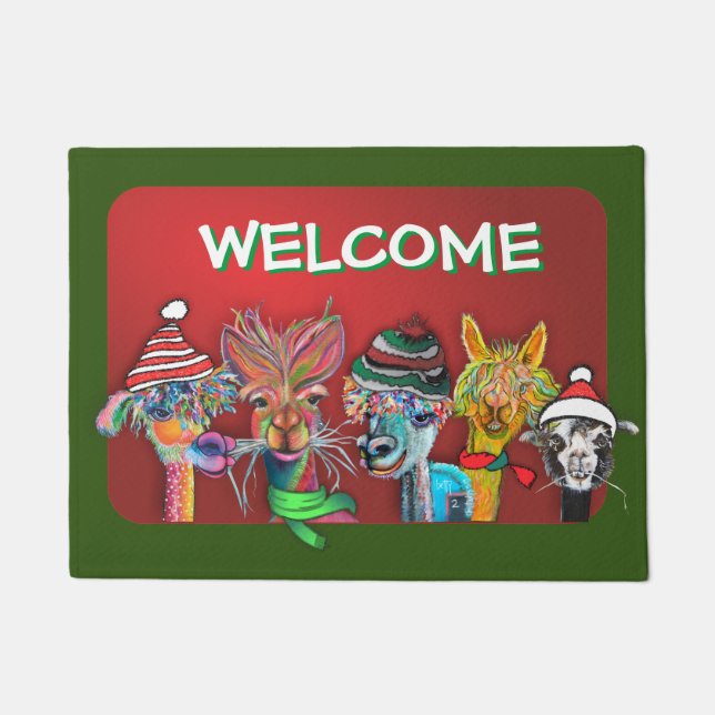 Quirky-Alpaca-Türmatte Fußmatte (Vorderseite)