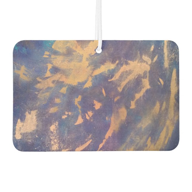 Quirky-Auto | Lila Blue Gold Paint Spritzer Autolufterfrischer (Vorderseite)