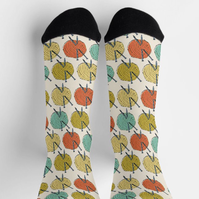Quirky-Balls aus Wolle-Muster Socken (Oben)