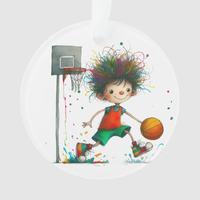 Quirky Basketball . Team . Freunde . Familie Ornament (Vorderseite)