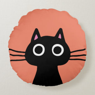 Quirky Black Kitty Cat Coole Cat Lover Rundes Kissen