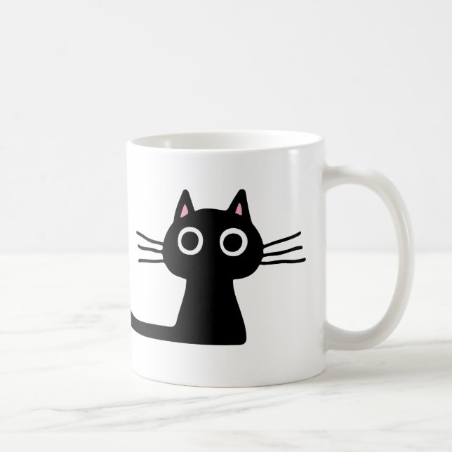 Quirky Black Kitty Cat | Purfect Cat Lover's Kaffeetasse (Rechts)