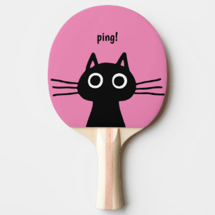 Quirky Black Kitty  Funny Felge Tischtennis Schläger