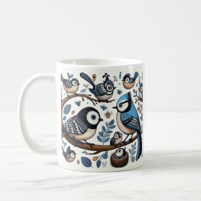 Quirky Blue Birds Kaffeetasse (Links)