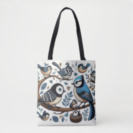 Quirky Blue Birds Tasche