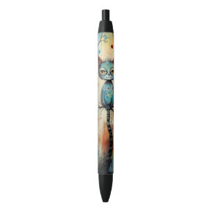 Quirky Blue Cat Whimsical Big Eyes Schreiben Kugelschreiber
