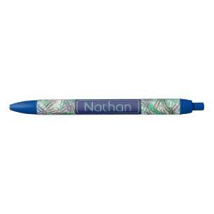 Quirky Blue Green Paperclips Personalisiert Kugelschreiber