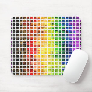 Quirky Boho Karierte farbenfrohe Gay Rainbow Prila Mousepad