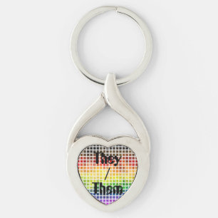 Quirky Boho Karo bunt Regenbogenfahne der Gay Prid Schlüsselanhänger