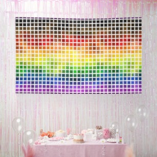 Quirky Boho Karo Farbige Schwule Regenbogen-Fahne Banner