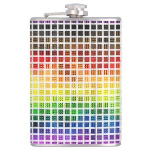 Quirky Boho Karo Farbige Schwule Regenbogen-Fahne Flachmann