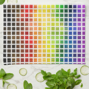 Quirky Boho Karo Farbige Schwule Regenbogen-Fahne Geschirrtuch