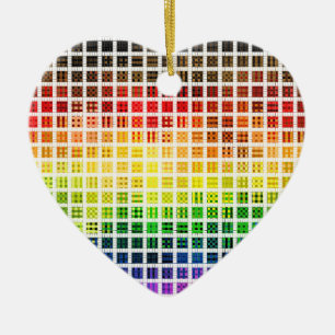 Quirky Boho Karo Farbige Schwule Regenbogen-Fahne Keramik Ornament